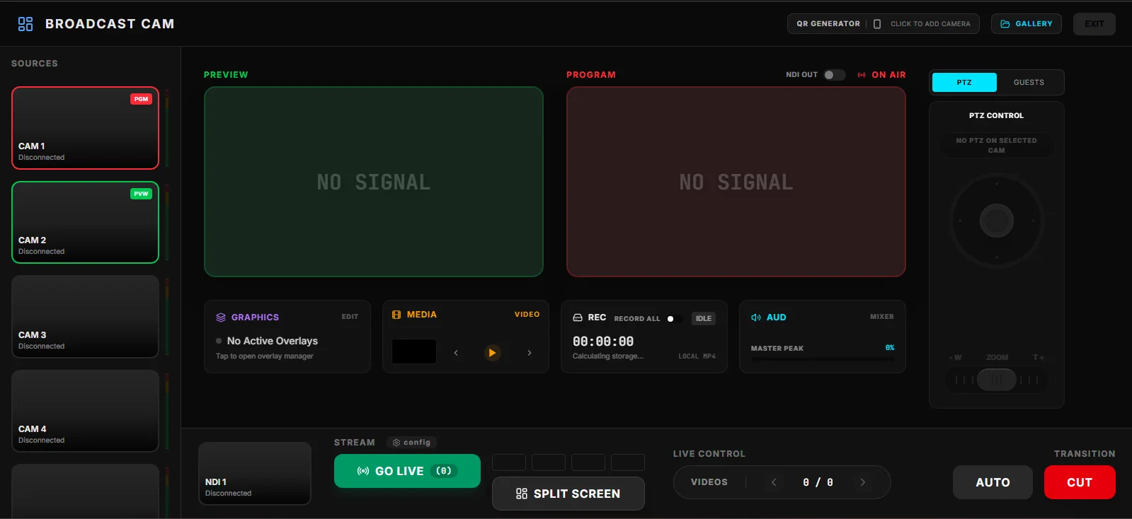 Broadcast Cam Multicam production interface